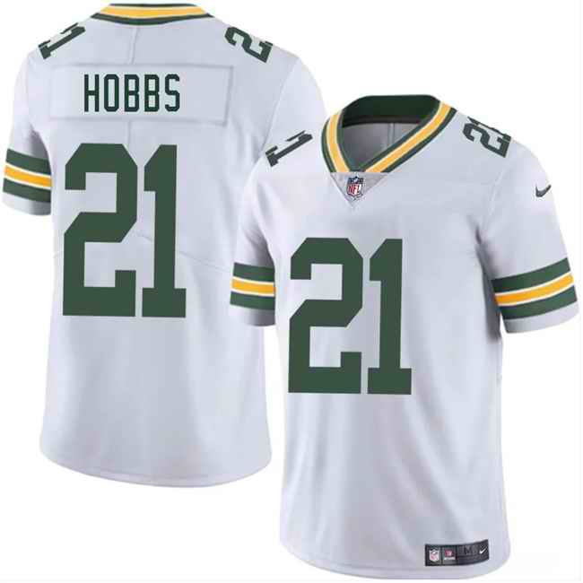 Men's Green Bay Packers #21 Nate Hobbs White 2025 Vapor Untouchable Limited Stitched Jersey